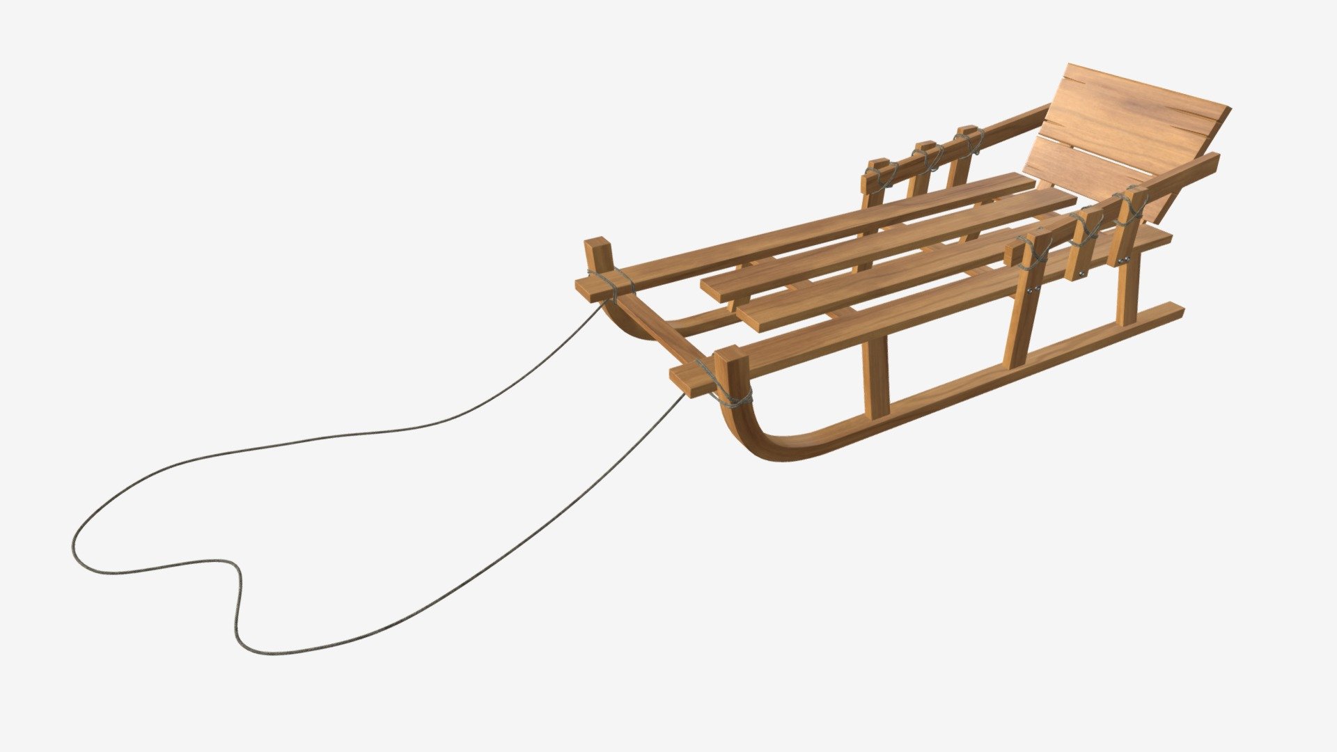wooden sledge - Buy Royalty Free 3D model by HQ3DMOD (@AivisAstics) 3d model