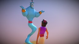 Aladdin&Jinn disney, aladdin, jinn, cartoonchallenge2017, cartoon, zbrush