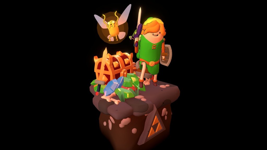 Adventure time / Zelda: Link to the Past crossover.

20k triangles
Mostyle textured with a colour swatch
Vertex lit - A Bro To The Past - 3D model by glenatron 3d model