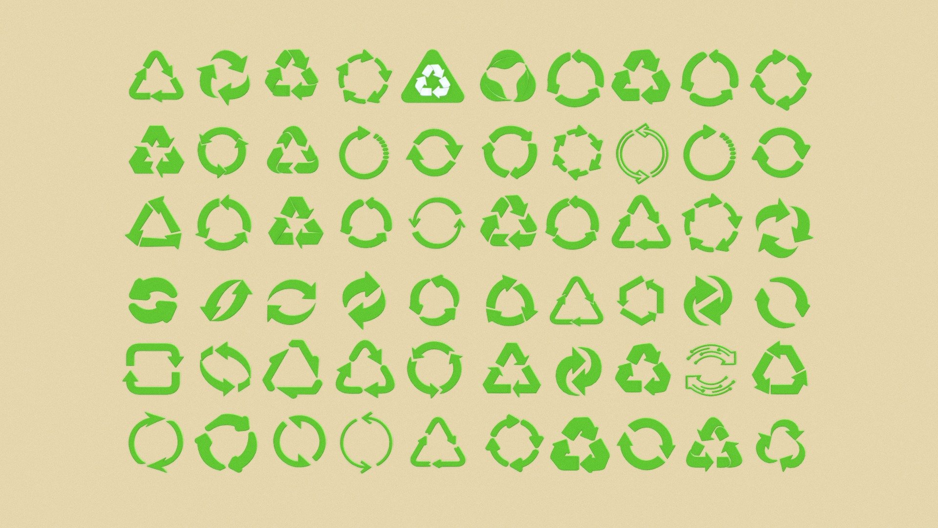 Recycling scheme symbols - 3D model by CzernO (@czernobog) 3d model