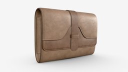 Leather Wallet for Women Brown modern, style, rectangle, leather, money, fashion, bag, brown, wallet, strap, accessory, purse, holding, apparel, garments, 3d, pbr, banknone
