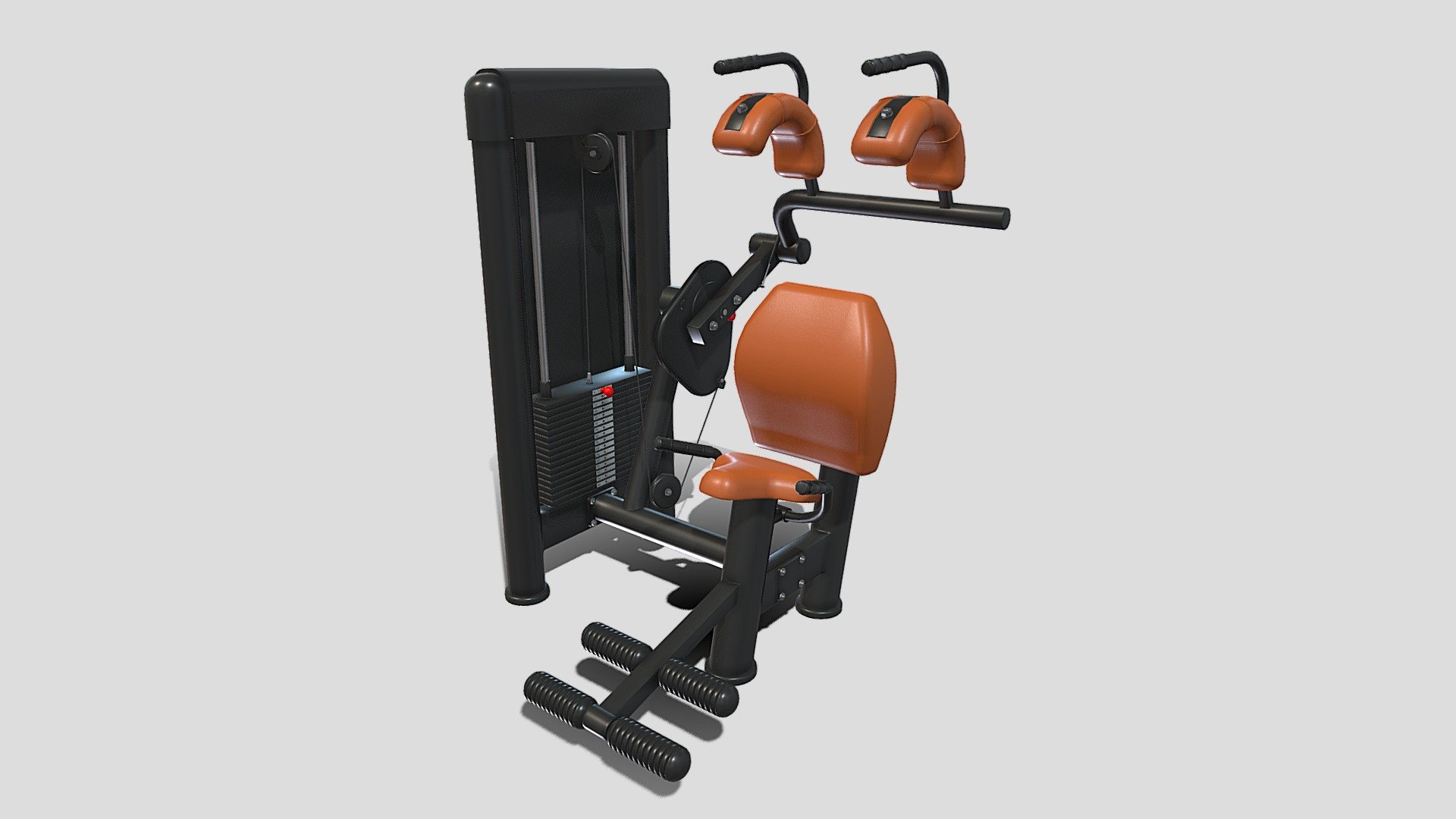 Gym machine 3d model built to real size, rendered with Cycles in Blender, as per seen on attached images. 

File formats:
-.blend, rendered with cycles, as seen in the images;
-.obj, with materials applied;
-.dae, with materials applied;
-.fbx, with materials applied;
-.stl;

Files come named appropriately and split by file format.

3D Software:
The 3D model was originally created in Blender 3.1 and rendered with Cycles.

Materials and textures:
The models have materials applied in all formats, and are ready to import and render.
Materials are image based using PBR, the model comes with five 4k png image textures.

Preview scenes:
The preview images are rendered in Blender using its built-in render engine &lsquo;Cycles'.
Note that the blend files come directly with the rendering scene included and the render command will generate the exact result as seen in previews.

General:
The models are built mostly out of quads.

For any problems please feel free to contact me.

Don't forget to rate and enjoy! - Upper ab machine - Buy Royalty Free 3D model by dragosburian 3d model
