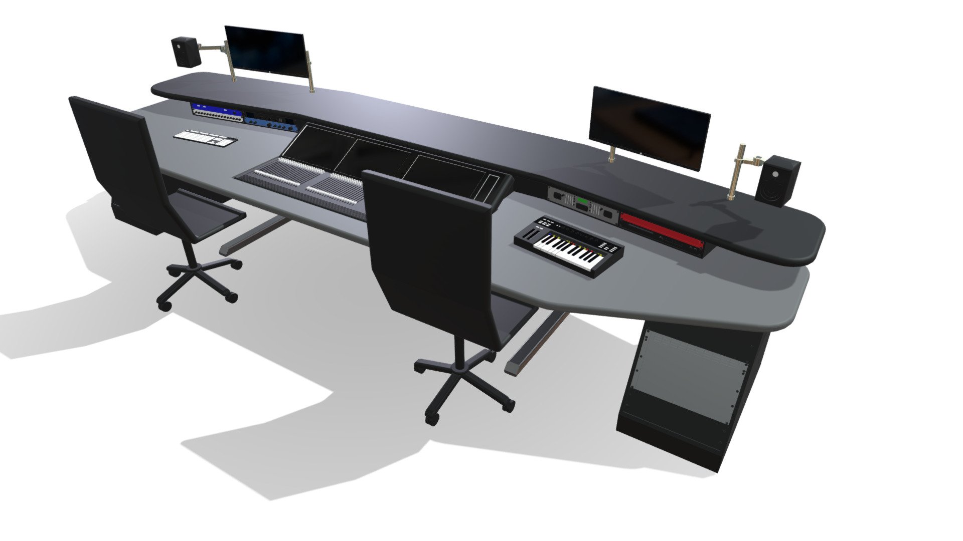 Audio studio production desk

Includes mixer and various equipments, modelled to scale in solidworks.
No imported textures or mapping included.

Last updated 16/03/2018 - Audio Production Desk - Buy Royalty Free 3D model by cavicom (@ASI) 3d model