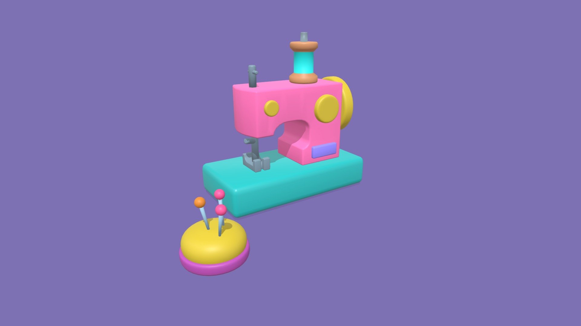 Sewing machine and a pillow with needles - Sewing Machine - Download Free 3D model by Kyn (@Kyn91) 3d model