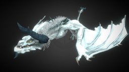 Gran Wyvern Hielo beast, full, ice, complete, wyvern, ready, freemodel, rigged-character, readyforgame, ready-to-use, rigged-and-animation, animation, free, stylized, animated, dragon, rigged