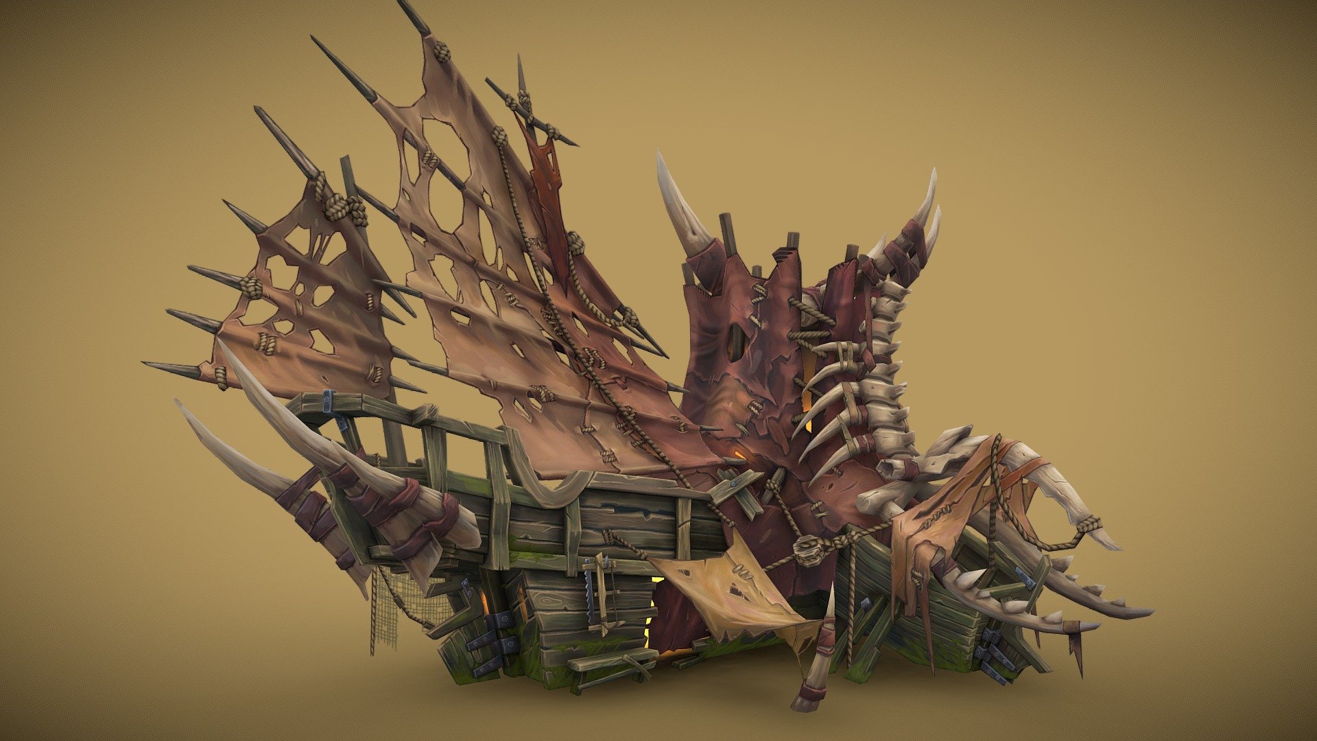 Mobile game asset - Orcs Ship - 3D model by androniy_pa150 3d model