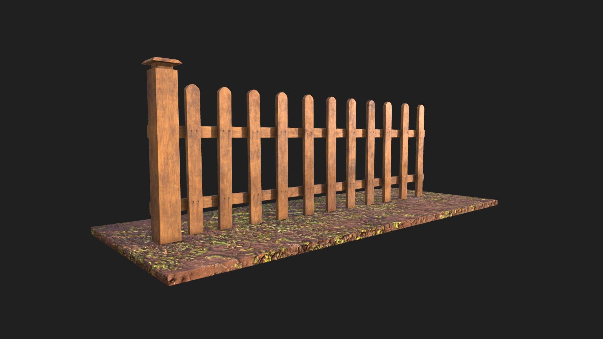 Wooden fence with some weathering effects - Wooden Fence - Buy Royalty Free 3D model by Ahmad Azizi (@azizi16) 3d model