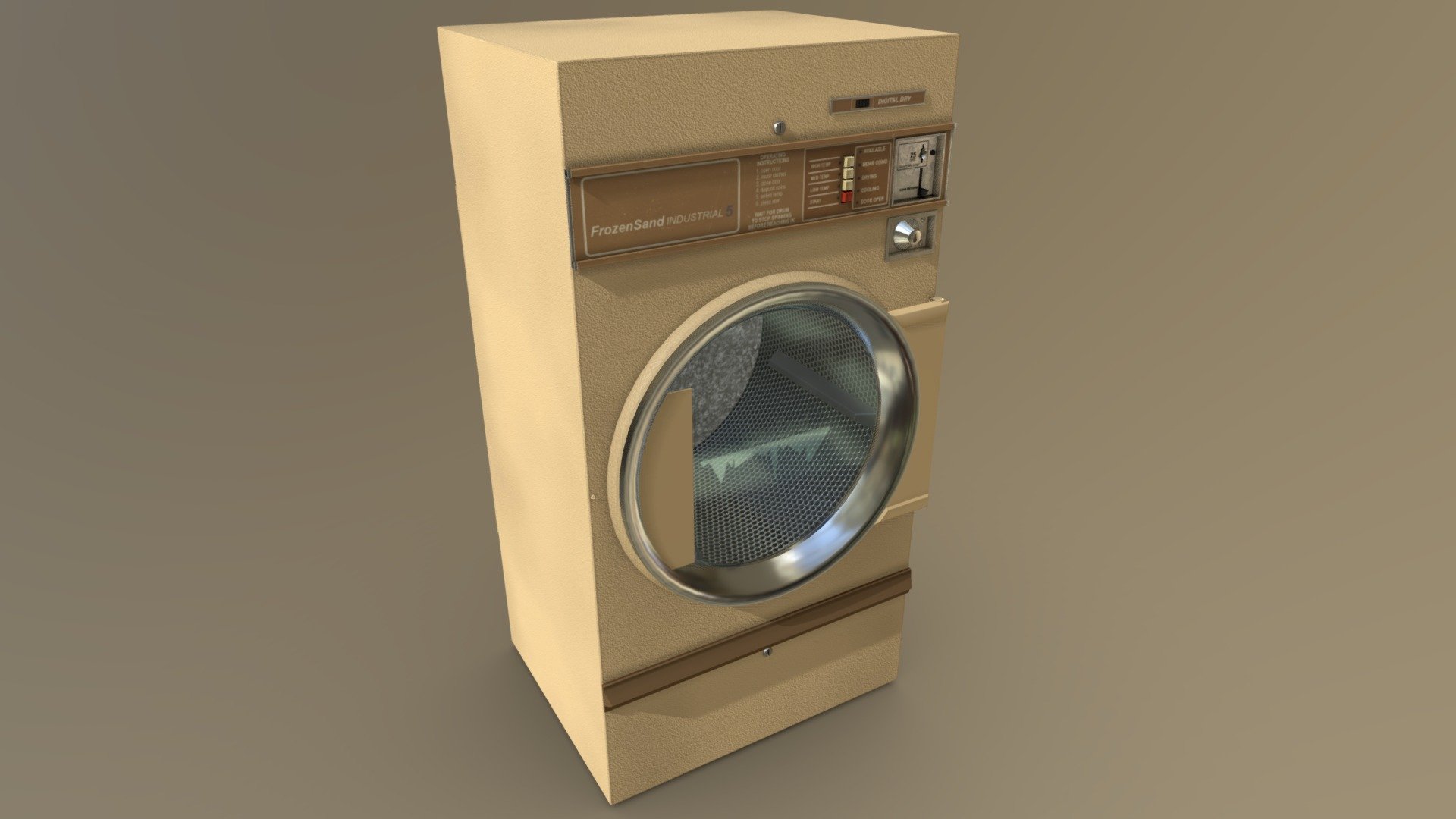 Dryer for the laundry room in ut5_crenshaw apartments - Coin Op Dryer - 3D model by joemauke 3d model