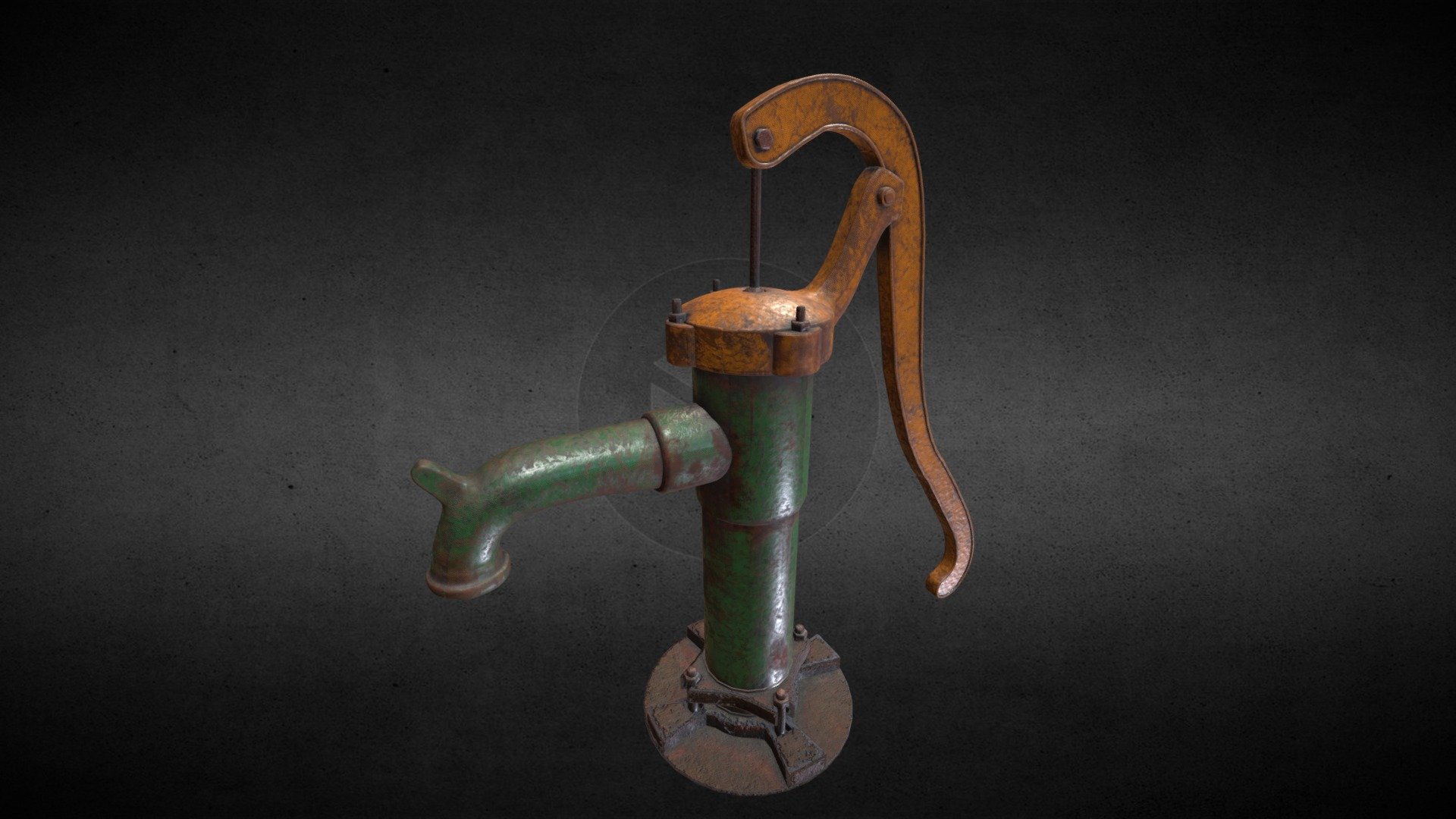 A hand operated water pump that you might see on a farm. Modeled in Cinema 4D and textured in Substance Painter - Rusty Old Water Pump - 3D model by jitterdoug 3d model