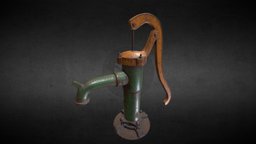 Rusty Old Water Pump pump, rusty, worn, metal, farm, water, substancepainter, substance