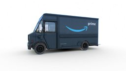 Amazon Prime Delivery Truck truck, van, post, realistic, prime, delivery, amazon, gameassets, game, 3d, lowpoly, deliverytruck, realityscan, posttruck