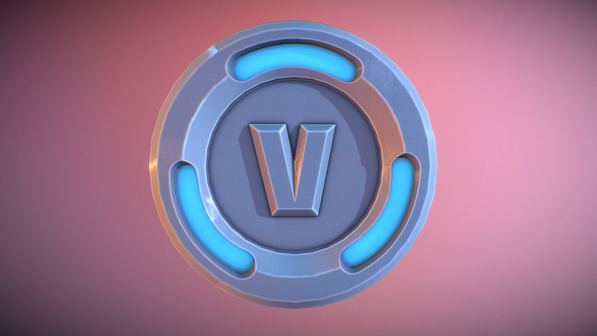 v-bucks coin from fortnite videogame.
Contains UV and PBR textures. You can use it in game eingines 3d model