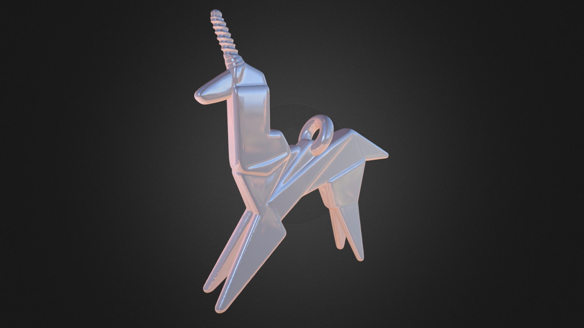https://www.shapeways.com/product/ZRP4WCBWM/oragami-unicorn-pendant?key=335e9b4179333a11f856e2554b452db2 - Origami Unicorn Pendant - 3D model by edfadigan 3d model