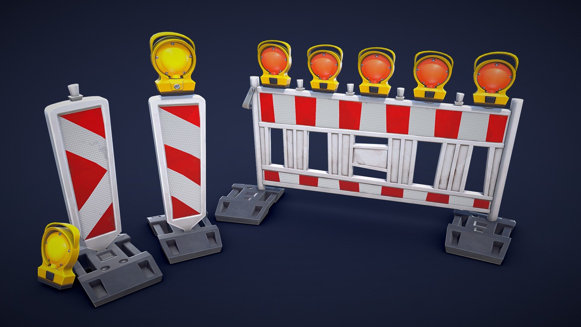 Add some variety to your urban scenes with this stylized 3D asset pack. It contains different european traffic barriers, a delineator and a light, inspired by the streets of Berlin, Germany. Whether you need to block a road, mark a construction site or create a traffic jam, this pack has you covered. 🚧

Model information:




Optimized low-poly assets for real-time usage.

2K and 4K textures for the assets are included.

Optimized and clean UV mapping.

Compatible with Unreal Engine, Unity and similar engines.

All assets are included in a separate file as well.
 - European Traffic Barriers - Low Poly - Buy Royalty Free 3D model by Lars Korden (@Lark.Art) 3d model