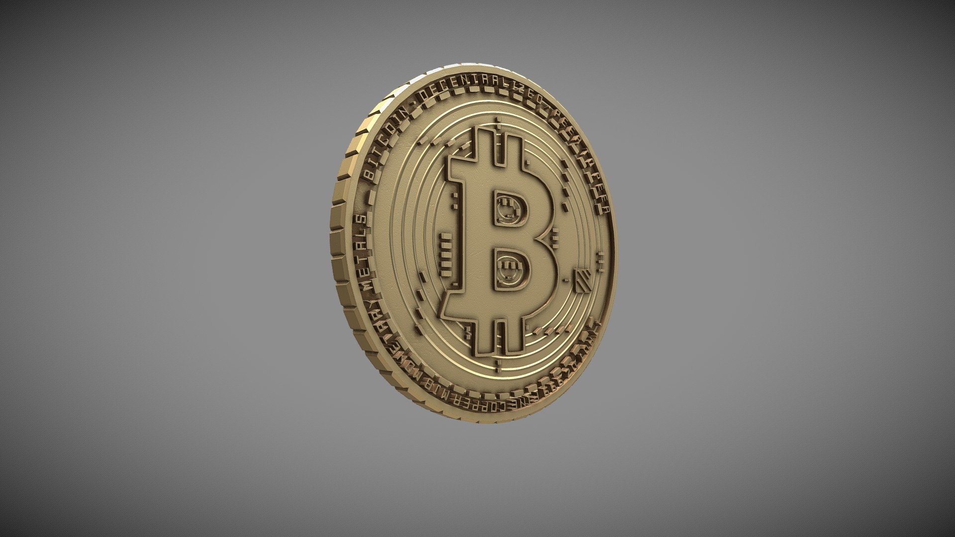 HQ BitCoin coin in 3-D with a little wear and tear. Quaded and topologized accordingly - NOT triangulated. UVed neatly. Easy to work worth. Feedback is always welcome and credit if downloaded would be much appreciated 3d model