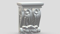 Scroll Corbel 60 stl, room, printing, set, element, luxury, console, architectural, detail, column, module, pack, ornament, molding, cornice, carving, classic, decorative, bracket, capital, decor, print, printable, baroque, classical, kitbash, pearlworks, architecture, 3d, house, decoration, interior, wall, pearlwork