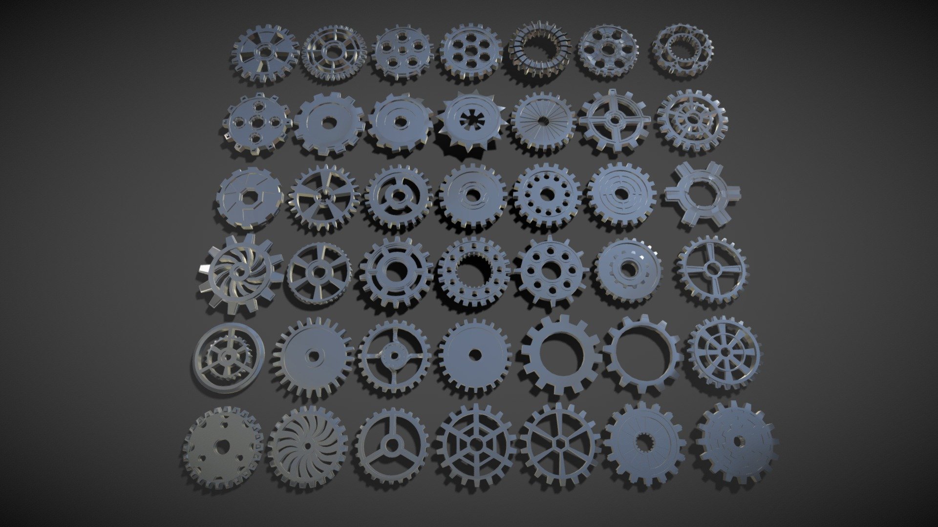 Get pack - https://www.artstation.com/a/15287

42 low poly gears

include max(2018), blend(2.8), fbx, obj and stl files

poly 54999

vert 53164 - 42 low poly gears - 3D model by 3d.armzep 3d model
