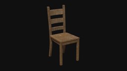 Chair stool, wooden, assets, household, prop, gameprop, seat, furniture, houseprop, woodenchair, woodenstool, wooden-chair, stool-seat, chair, gameasset, living-room-furniture