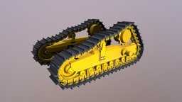 Rig-Test (2) Bulldozer Undercarriage bulldozer, fps, rig, wip, undercarriage, vis-all-3d, 3dhaupt, construction-vehicles, baufahrzeuge, rig-test, blender3d, test, rigged, fahrgestell, fahrwerk, planierraupe, chain-rig