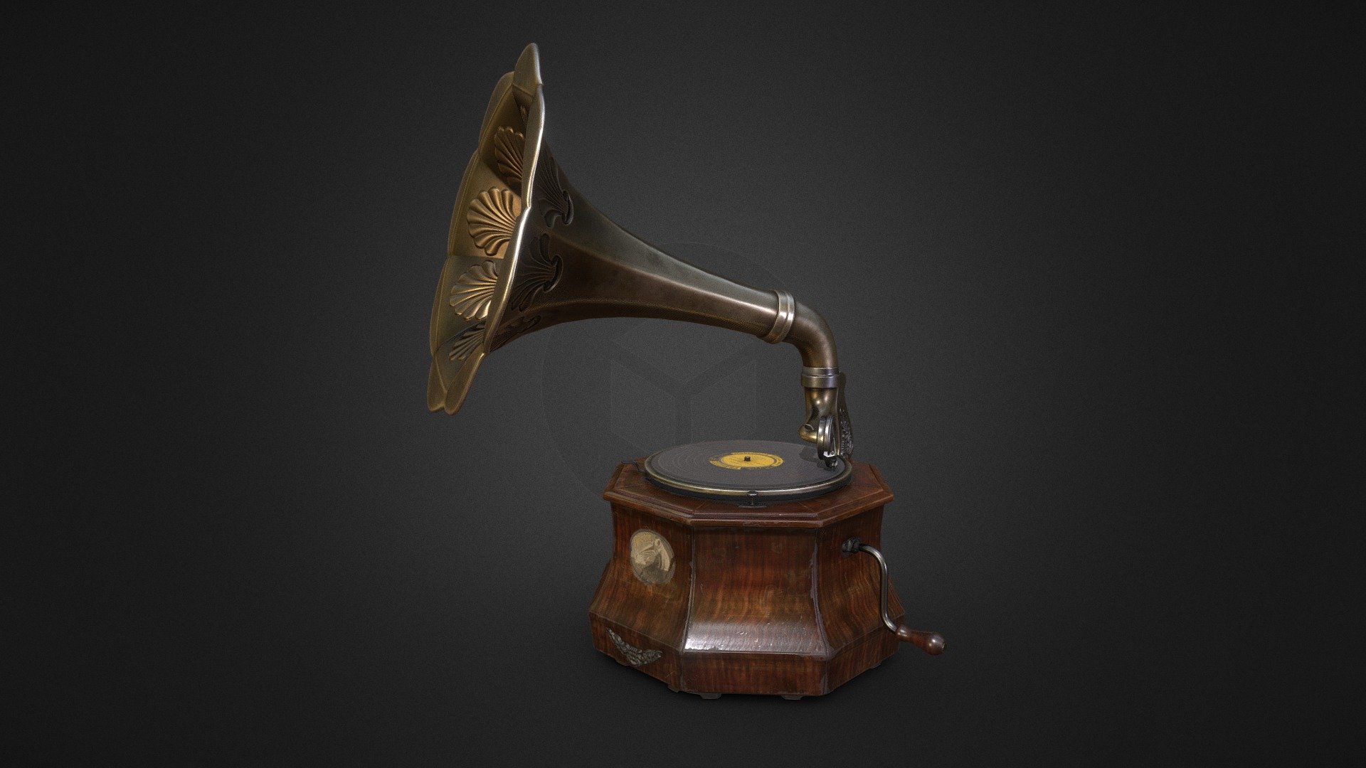 Antique Gramophone low poly model.

4k textures. Total polycount 12959 tris.

Model created on Blender and ZBrush. Textured with Substance Painter 3d model