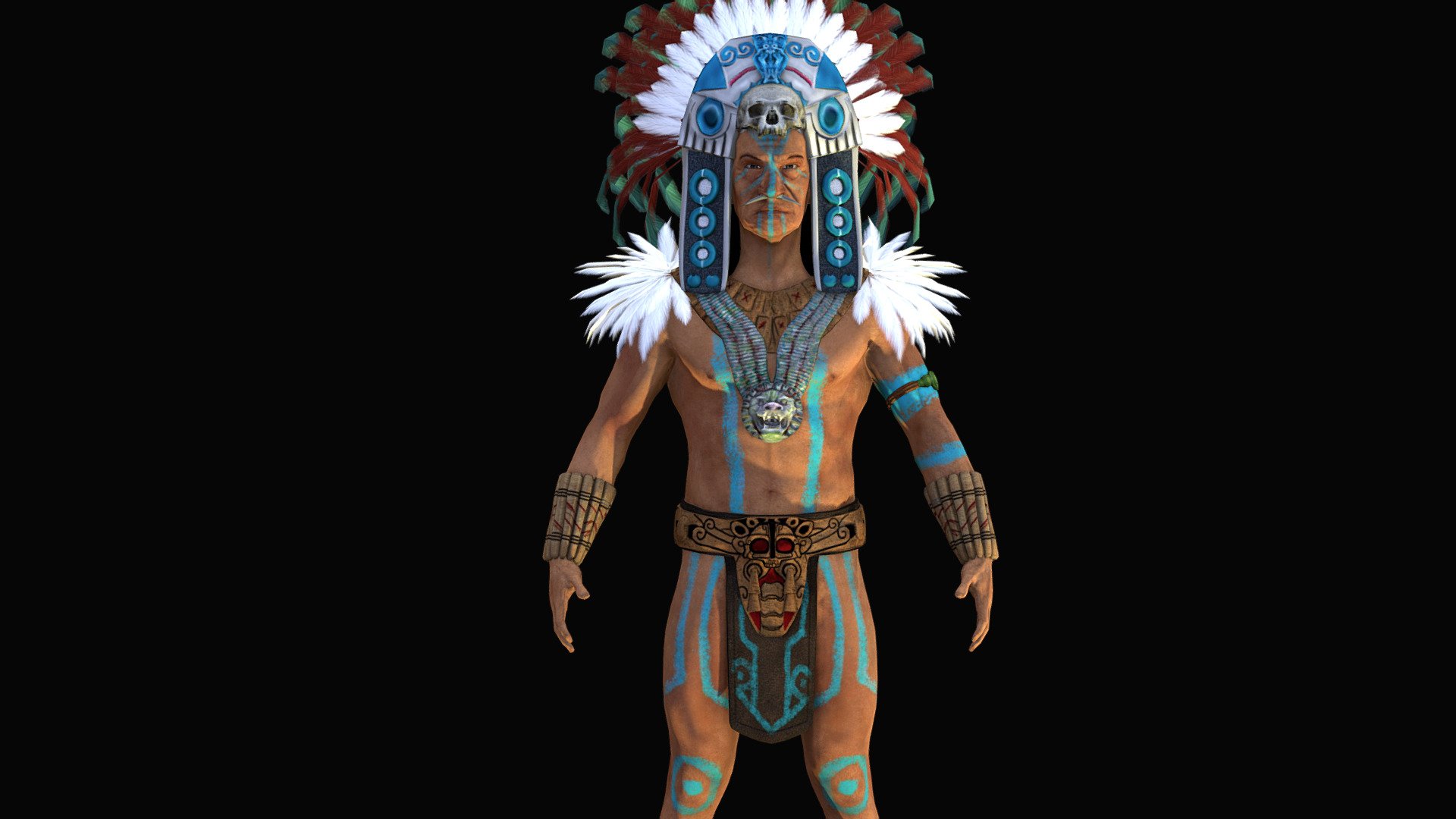 Mayan Shaman 3D Model - Mayan Shaman - Buy Royalty Free 3D model by DIStudios (@distudios_) 3d model