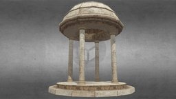 Column. Stone dome. With stone base.