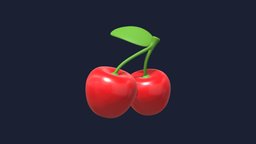 Cheery Icon object, food, fruit, organic, cherry, icon, fresh, sweet, health, diet, vegetable, vegetarian, healty, nutrition, healthy, cherries, 3d