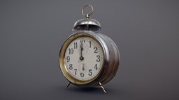 Old Vintage Alarm Clock b3d, clock, vintage, blender-3d, substancepainter, substance, blender, blender3d