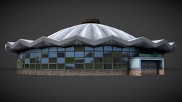 Circus Round Building circus, russian, russia, town, moscow, vernadskogo, low-poly, asset, game, 3d, model, mobile, city, street