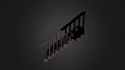 Basement Stairs (Wooden) 3dsmax, 3dsmaxpublisher