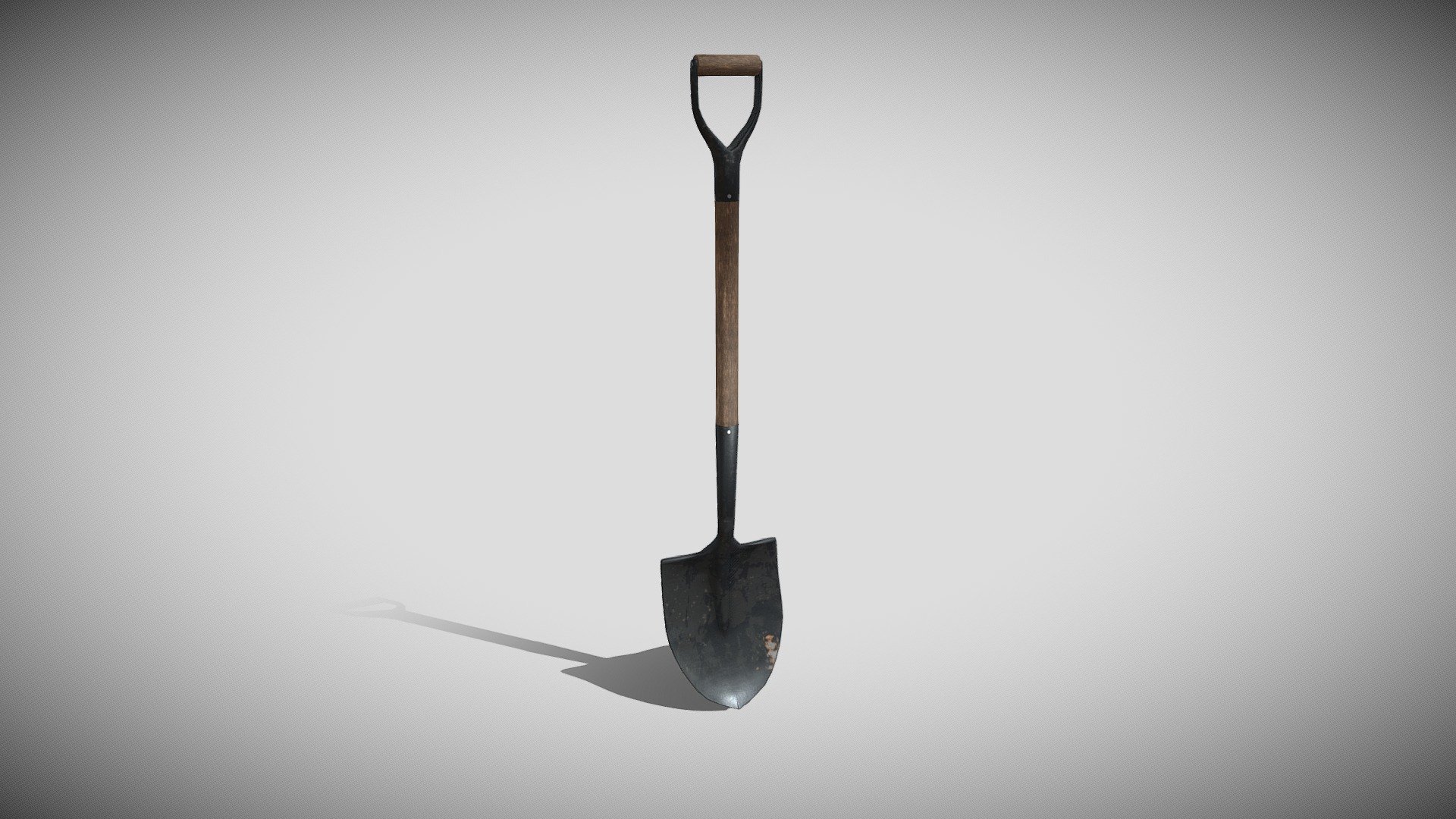 3D shovel efficiently modeled and textured for games 3d model