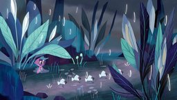Peace Lilies (Zoe Persicos Illustration) trees, tree, sky, fish, forest, grass, cute, birds, rocks, road, rain, vegetation, enviroment, nature, chill, illustration, handpaintedtexture, cloudy, lowpoly-handpainted, relaxing, character, handpainted, low-poly, blender, gameart