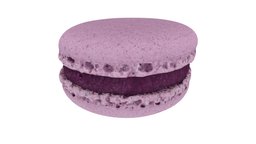 Macaron #4 food, photorealistic, scanned, bakery, sweets, macaron, blueberry, 3d, model