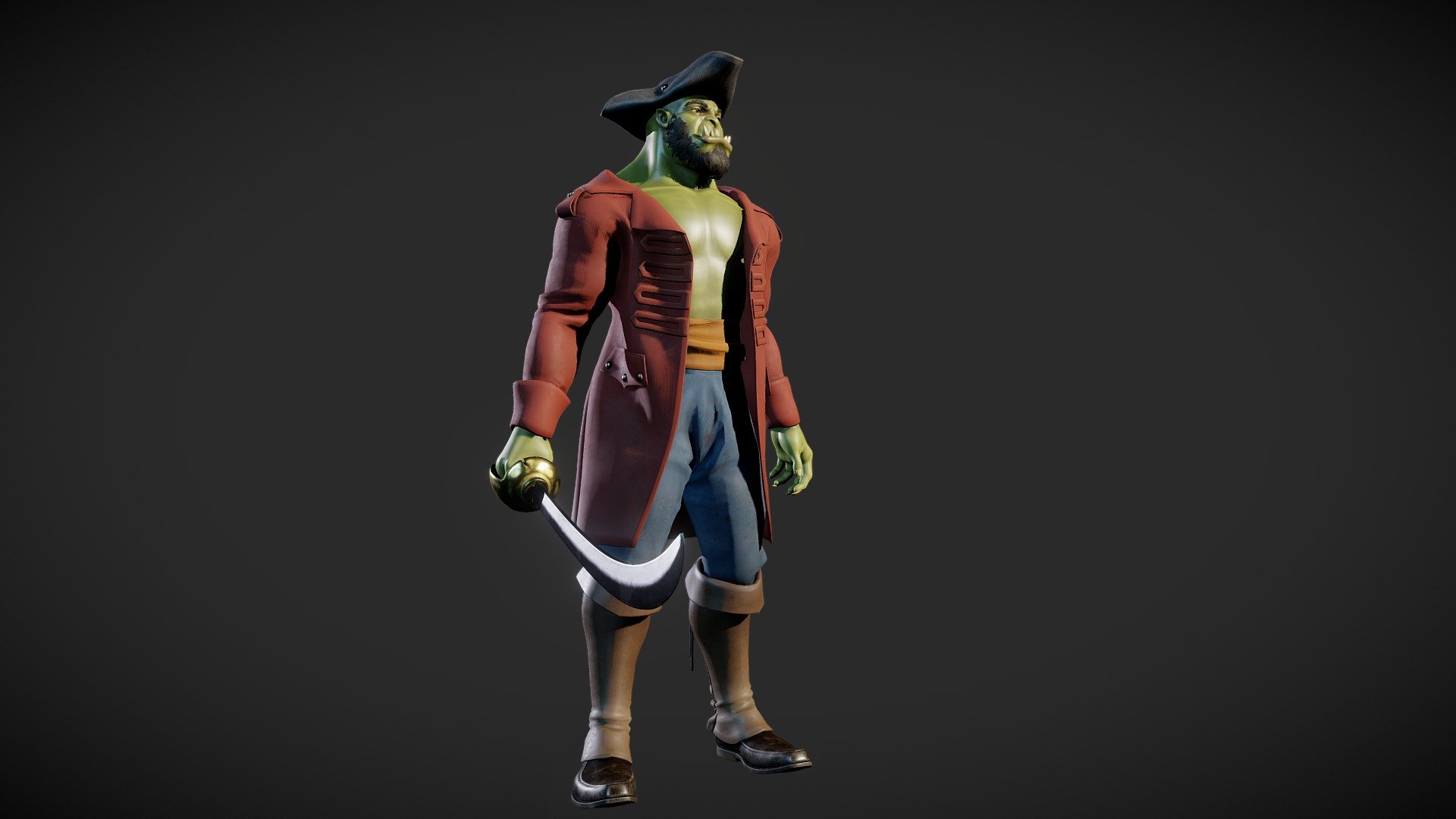 Orc Pirate that i've made for my personal portfolio 3d model