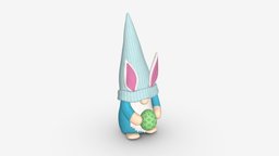 Easter Plush Doll Gnome With Egg 03 hat, rabbit, bunny, toy, egg, gnome, doll, spring, party, ears, easter, gift, holiday, traditional, plush, decorated, celebration, character, 3d, pbr