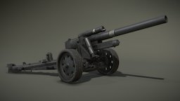 SFH18 Cannon ww2, german, wwii, artillery, gun, gameready