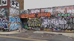 Quaker Street Wall scenery, urban, background, streetart, grimy, photogrammetry