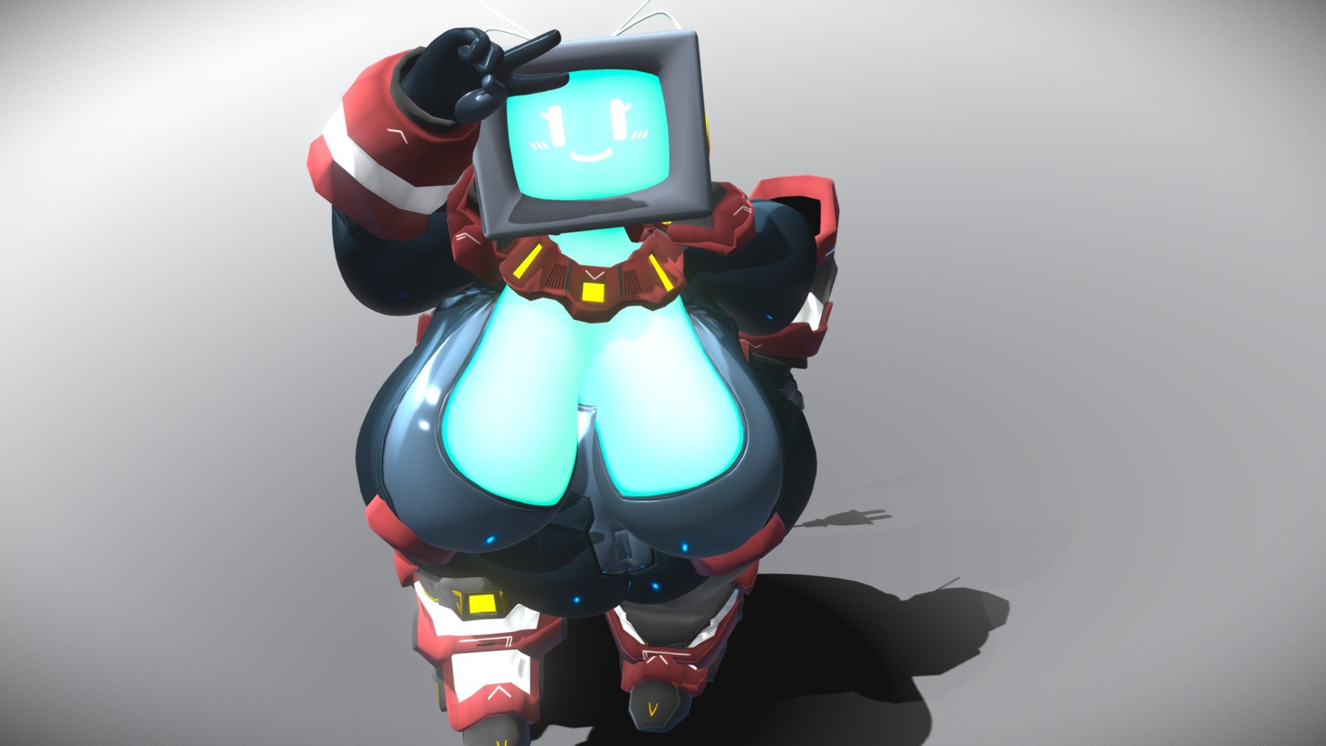 fat character - TV-chan - 3D model by Yoshioka (@003nona003) 3d model
