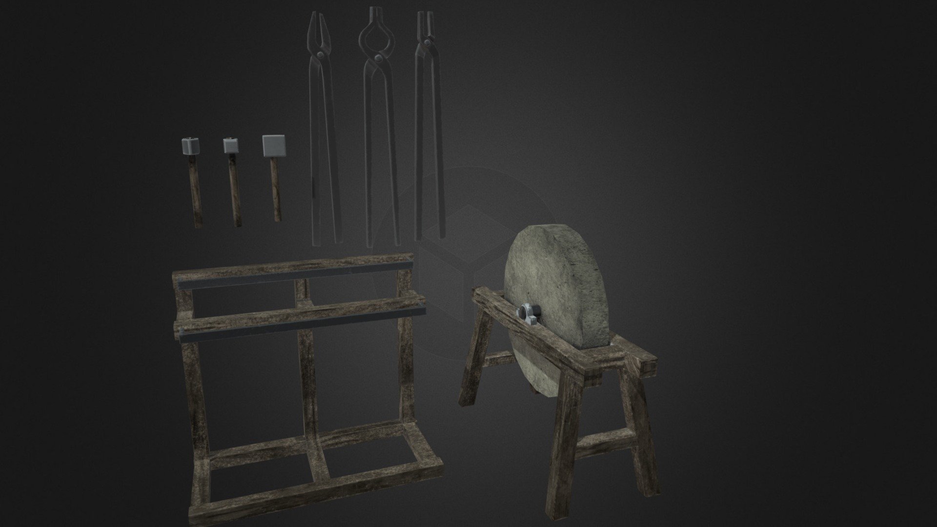 These assets were created for the Blacksmith Forge environment 3d model