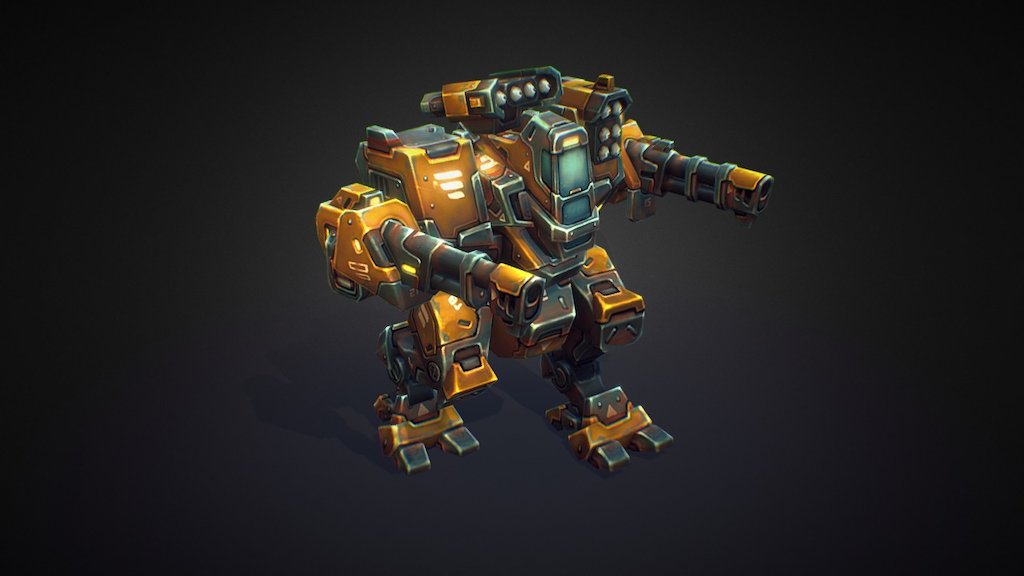 One of the modular mechs made for the Unity store 3d model