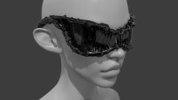 Oversized sunglasses / spikes / teeth spikes, punk, fashion, teeth, accessories, sharp, spikey, sunglasses, spiked, designer, goth, gothic, accessory, glasses, rave, alternative, hardcore, chunky, edgy, oversized, 3d, blender, oversize