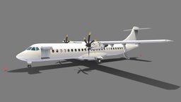 ATR 72 600 static Lowpoly Blank airplane, scenery, transport, airport, travel, simulation, propeller, aircraft, commercial, static, fsx, xplane, regional, lowpoly, gameasset, plane, p3d, msfs, atr72