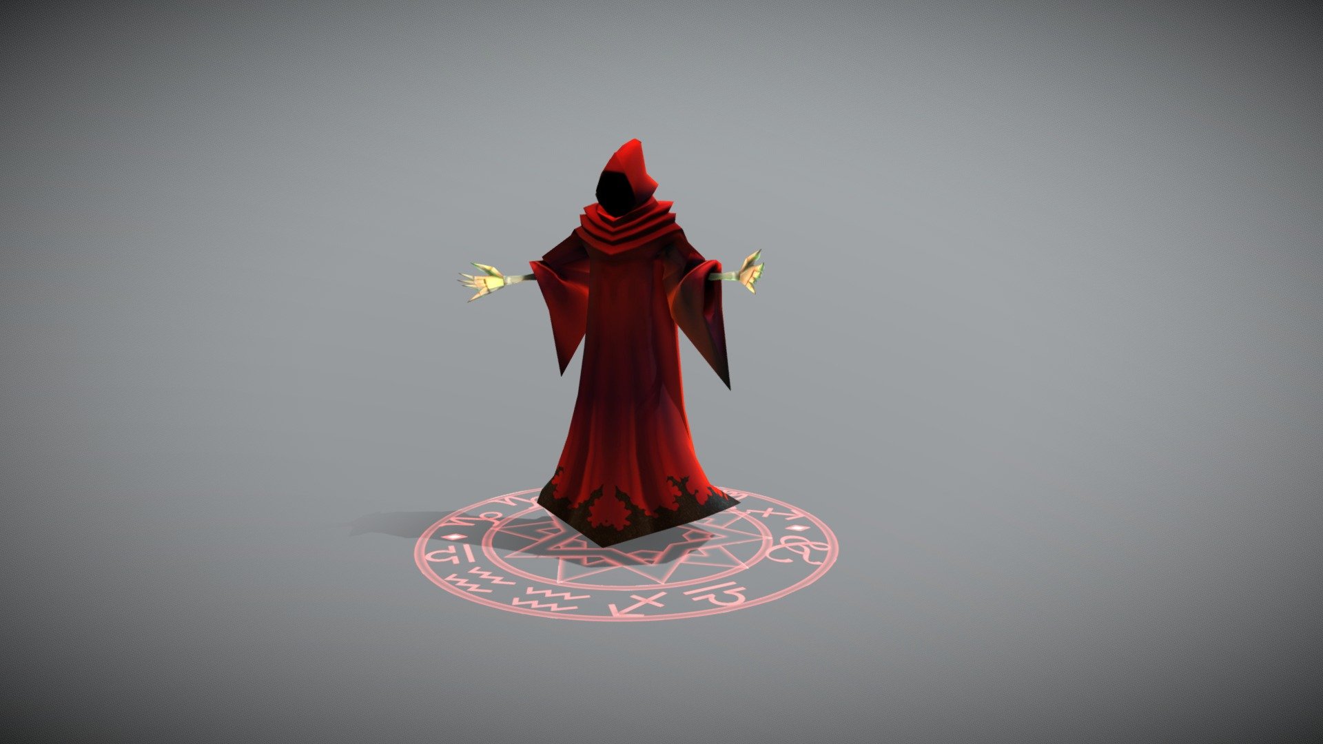 Low poly animated wizard minion - Red Wizard - 3D model by MBaglini 3d model