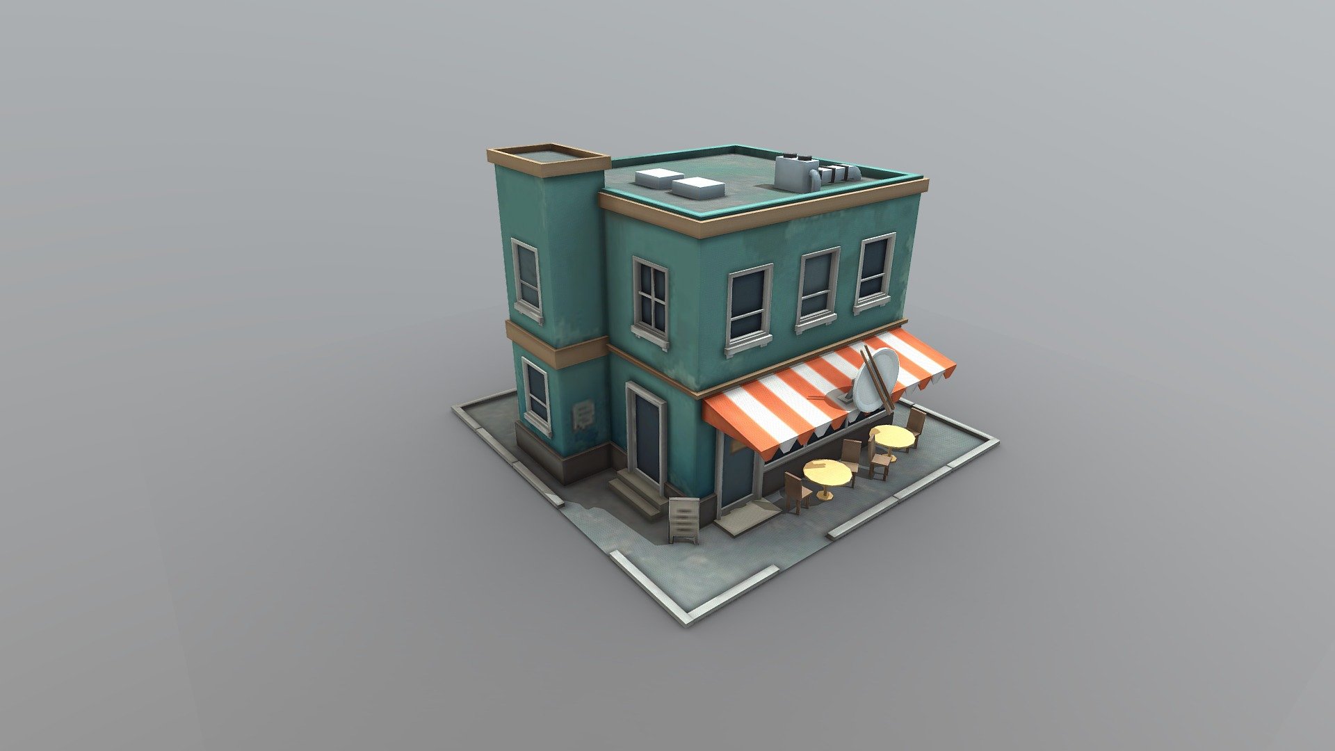 stylized Restaurant model - Stylized Building - Download Free 3D model by Leo013 3d model