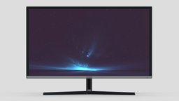 Samsung UH750 QLED UHD Monitor office, scene, room, film, lcd, tv, full, curved, flat, hd, smart, monitor, electronics, display, television, 4k, android, realistic, movie, 3d, home, screen