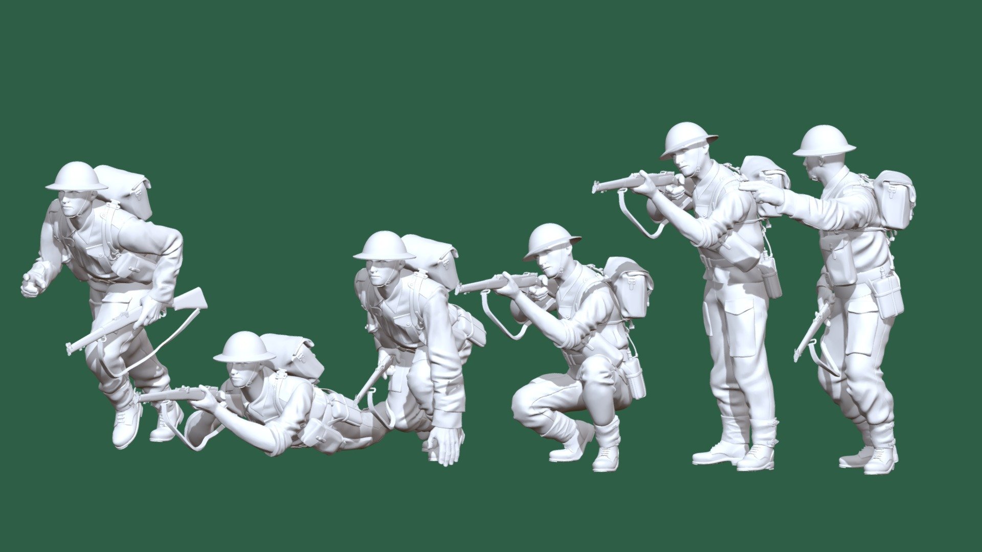 British soldiers .The format STL. Model for printing on a 3d printer 3d model