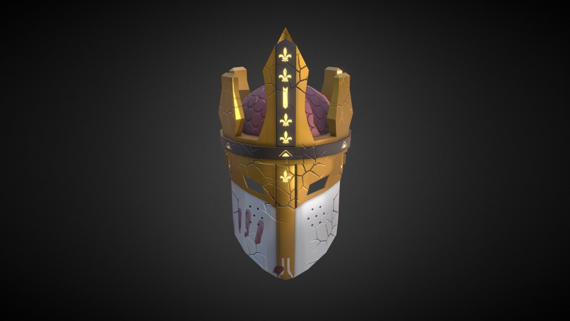 Alright this is Day 5! I tried different things (sword, spear, throne) but ultimately I chose to do a damaged  crown/helmet 3d model