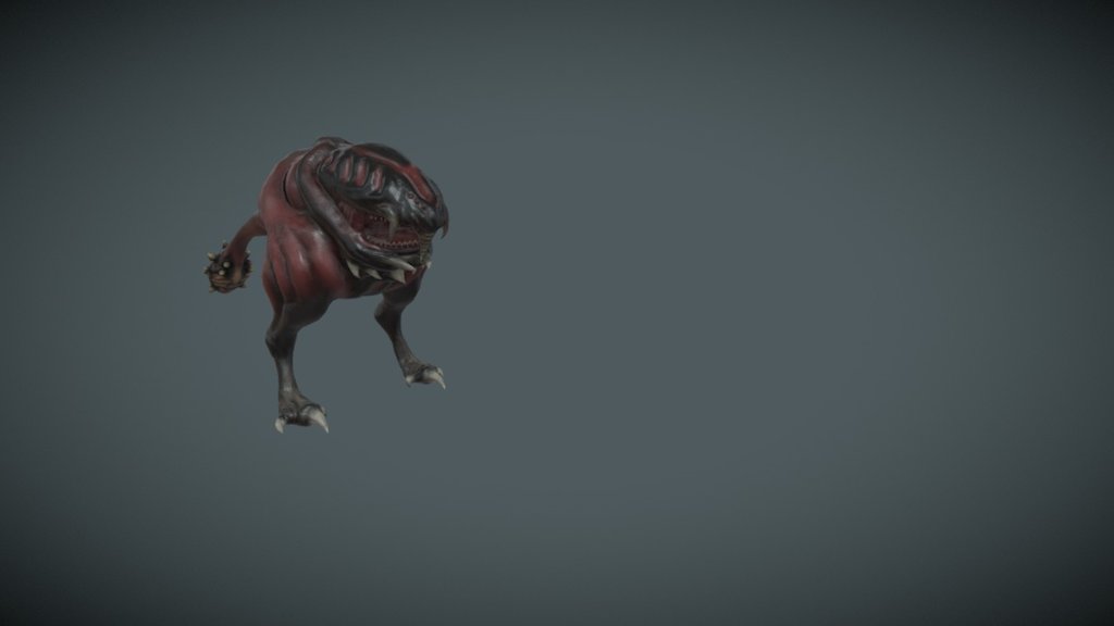 Game Ready animated Bipedal Monster Character using in place animations ! - Two Legged Monster - 3D model by ventsi 3d model
