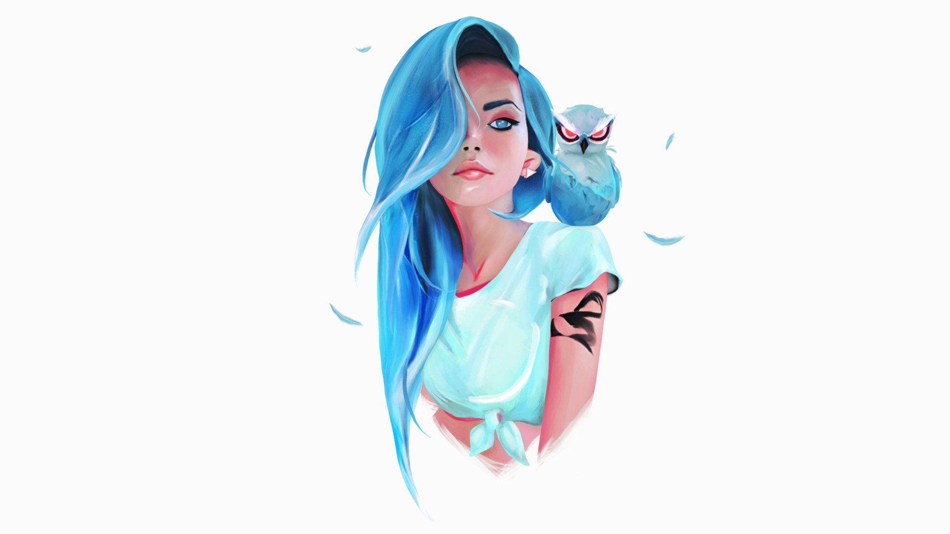 Based on concept by Ross Tran 
https://www.deviantart.com/rossdraws/art/Sapphire-698976408

Hand-paint study 01:
-to convey the feelings from concept.

In my next artwork I'll study anatomy 3d model