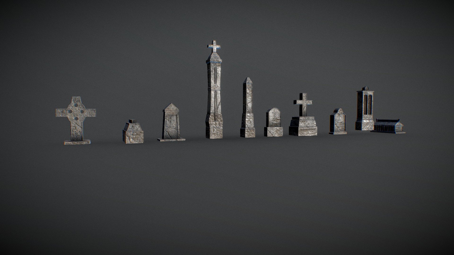 Grave stones Free - Grave Stones - Download Free 3D model by AO-INTERACTIVE (@aointeractive) 3d model